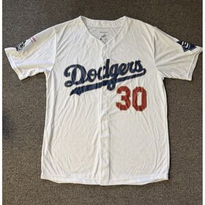 Los Angeles Dodgers Roberts #30 Gold Jersey SGA 2025 World Champions Size M NEW